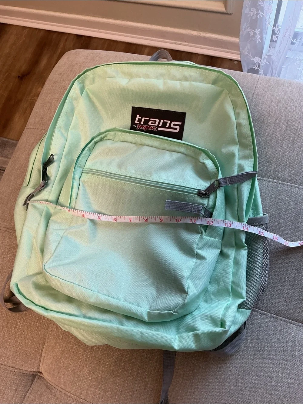 Trans by JanSport Mint Green Backpack🎒School Bag Padded Straps Mesh Pocket 4 Zip